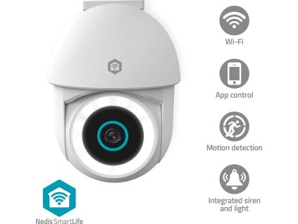 SmartLife Venkovní Kamera | Wi-Fi | Reflektor | 3MP Full HD 1296p | Náklon | IP65 | Cloudové Úložiště (volitelně) / microSD (není součástí dodávky) / Onvif | 5 V DC | Se snímačem pohybu | Noční vidění | Bílá