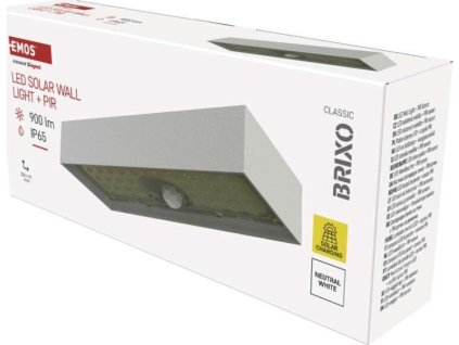 Solární LED svítidlo BRIXO s pohybovým čidlem, bílé, neutrální bílá
