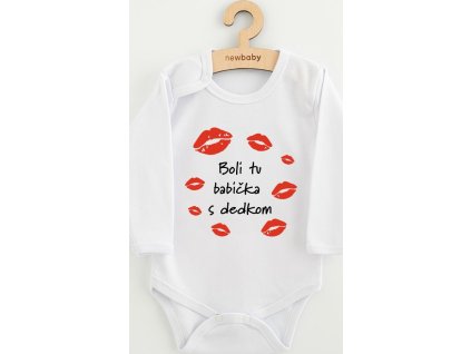 Dětské body s potiskem New Baby Boli tu babička s dedkom 86 (12-18m)