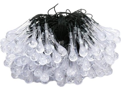 IMMAX LED solární dekorační řetěz DROP, 200xLED, IP65, teplá bílá, 20m
