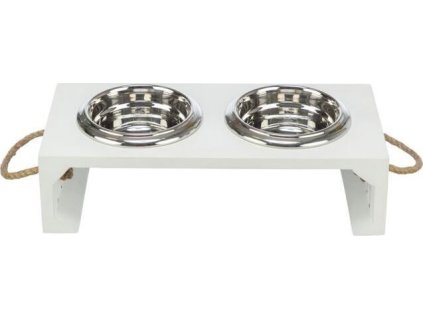 BE NORDIC bar s miskami, 2 × 0,4 l/o 14 cm/38 × 18 × 10 cm, MDF/nerez, bílá