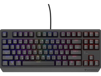 Herní klávesnice Genesis THOR 230/TKL/RGB/Outemu Red/Drátové USB-A/CZ-SK layout/Černá