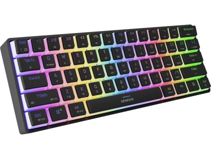 Genesis herní klávesnice THOR 660 G2/Gateron Red/USB+BT/US layout/Černá