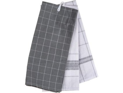 BANQUET Sada kuchyňských utěrek LIRA 45 x 70 cm, 3 ks, 70gr, antracit