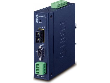 Planet průmyslový konvertor RS-232/422/485 na IP, 1x COM, 1x 100Base-FX SC SM 30km, 9-48VDC, 24VAC, -40~+75°C, IP30