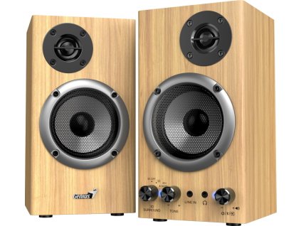 GENIUS repro SP-HF520BT Pine Wood/ 2.0/ Bluetooth 5.3/ 20W/ Dřevěné/ barva borovice