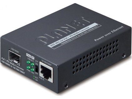 Planet GT-805A-PD konvertor 10/100/1000Base-T / miniGBIC SFP/ napájený z PoE 802.3af/at/bt