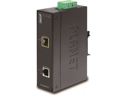 Planet IGT-805AT konvertor 1x 100/1000Base-T,1x SFP 100/1000-X, ESD+EFT, IP30, -40 až 75°C