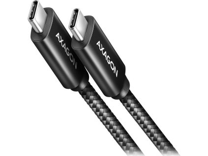AXAGON datový a nabíjecí kabel USB-C na USB-C / USB4 Gen3x2 / 5A / PD 100W / 8K@60Hz/4K@120Hz opletený / 1m / černý