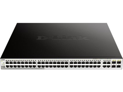 D-Link DGS-1210-52MP L2/L3 Smart+ PoE switch, 48x GbE PoE+, 4x RJ45/SFP, PoE 370W
