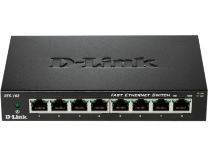 D-Link DES-108 kovový 8-port 10/100 Desktop Switch