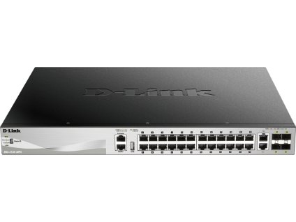 D-Link DGS-3130-30PS L3 Stck. Mng. PoE switch 24x GbE PoE+, 2x 10G RJ-45, 4x 10G SFP+, PoE 370W