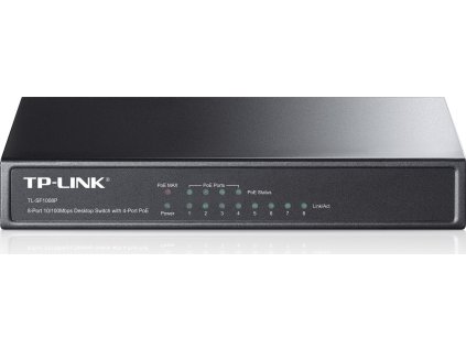 TP-Link TL-SF1008P 8x10/100 (4xPOE) 66W Desktop kovový CCTV Switch