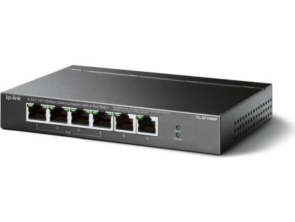 TP-link TL-SF1006P 6x10/100 (4xPOE+) 67W kovový CCTV switch
