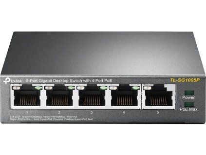 TP-Link TL-SG1005P - Stolní switch s 5 gigabitovými porty, 4 porty mají PoE