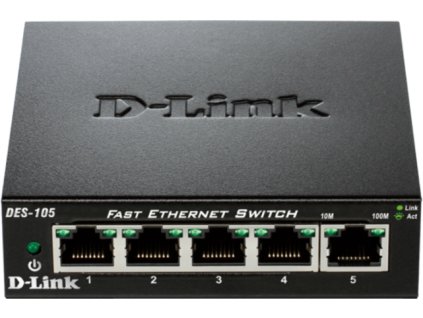 D-Link DES-105 kovový 5-port 10/100 Desktop Switch
