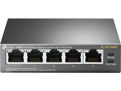 TP-Link TL-SF1005P - Stolní switch s 5 porty 10/100 Mb/s, 4 porty mají PoE