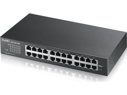 ZyXEL GS1100-24E, 24-port 10/100/1000Mbps Gigabit Ethernet switch v3, Fanless,  desktop