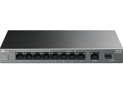 TP-Link LS1210GP Switch 1x GLAN, 8x GLAN s PoE+, 1x SFP, 61W