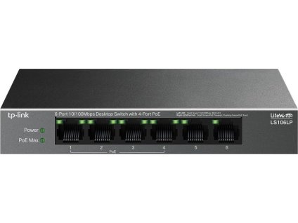 TP-Link LS106LP Switch 2x LAN, 4x LAN s PoE, 41W
