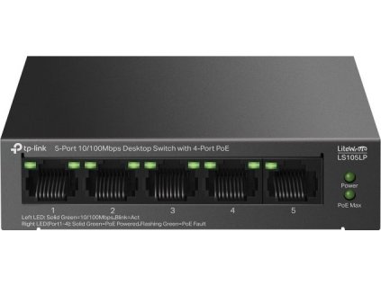 TP-Link LS105LP Switch 1x LAN, 4x LAN s PoE, 41W