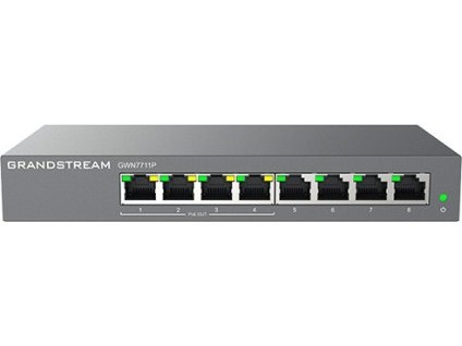 Grandstream GWN7711P Layer 2 Lite managed switch, 8 portů, 4x PoE/PoE+