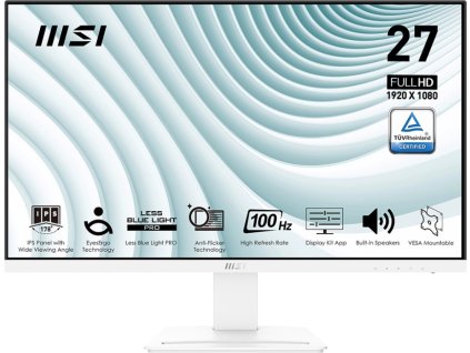 MSI Pro/MP273AW/27"/IPS/FHD/100Hz/1ms/White/2R