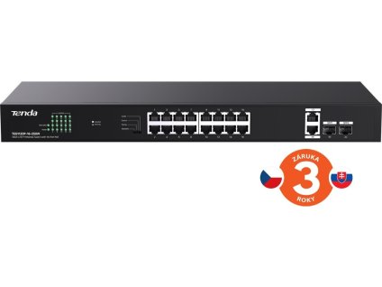 Tenda TEG1120P-16-250W PoE+ Gigabit switch 16x 1Gb/s PoE+ 802.3af/at + 2x SFP + 2x RJ45, 230W, Rack