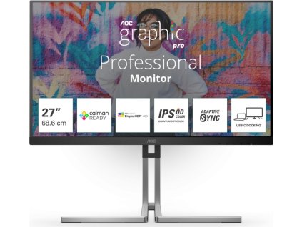 AOC/Q27U3CV/27"/IPS/QHD/75Hz/4ms/Blck-Slvr/3R