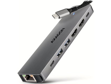 AXAGON multi USB-C hub 7in1 / HMC-7HX2 / PD 100W / 1xUSB-C / 2xUSB-A / 2xHDMI / RJ-45 / kabel 15cm