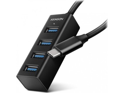 AXAGON MINI hub USB-C / HUE-M1C / USB 3.2 Gen1 / 4x USB-A / kovové tělo / 0,2m