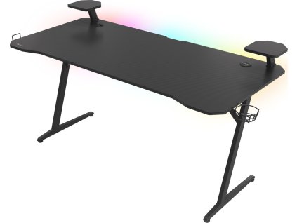 Genesis Holm 510 RGB - herní stůl s RGB podsvícením, 160x75cm, 3xUSB 3.0, bezdrátová nabíječka