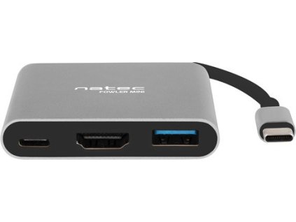 Natec multiport adaptér Fowler MINI USB-C PD, USB 3.0, HDMI 4K