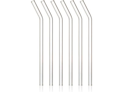 SIMAX Sada skleněných brček 23 cm, 6 ks, s čistícím kartáčkem
