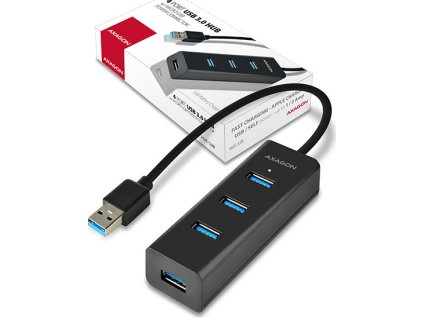 AXAGON HUE-S2B, 4x USB 3.0 CHARGING hub, micro USB nap. konektor, kabel USB-A 30cm