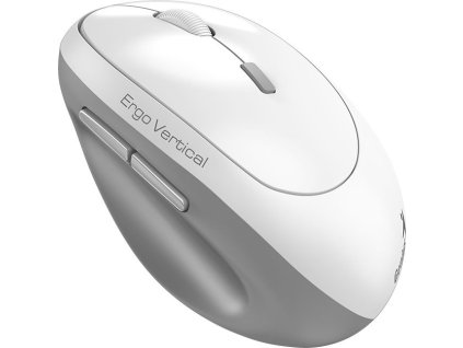 GENIUS Ergo 8350S White Grey/ vertikální/ 2400 dpi/ bezdrátová 2,4GHz+BT 5.3/ 6tlačítek/ Copilot/ tichá/ bílošedá