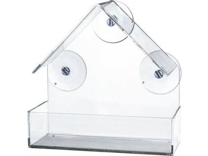 Krmítko pro ptáky na okenní tabuli, 225 ml/15 × 15 × 6 cm, plast