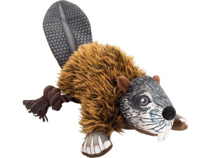 Bobr na laně, 39 cm, plyšová hračka pro psy, HIPHOP DOG