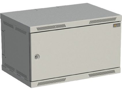 Rozvaděč nástěnný SENSA 6U 400mm, dveře plech, RAL 7035, SENSA-6U-64-21-G