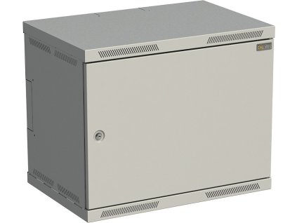 Rozvaděč nástěnný SENSA 9U 400mm, dveře plech, RAL 7035, SENSA-9U-64-21-G