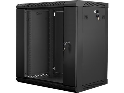 Nástěnný rack 19'' 12U 600X450mm černý flat pack