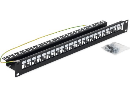 Triton 19' modulární patch panel 1U pro max. 24ks keystone,otvor 14,8x17,5mm , černý
