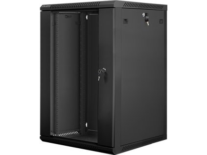 Nástěnný rack 19'' 18U 600X600mm černý flat pack
