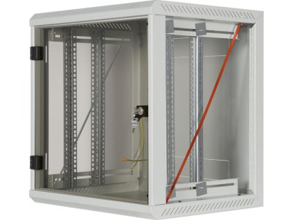 Nástěnný rack RUA 18U/600mm odn.boč+skl.dv.černý