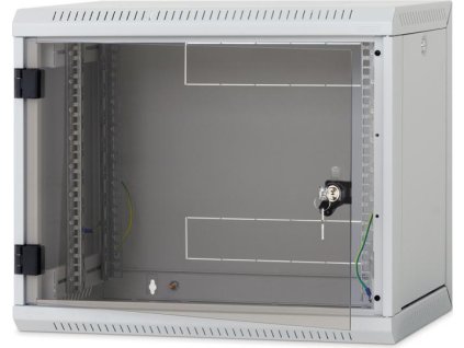 Nástěnný rack RUA 12U/600mm odn.boč+skl.dv.černý