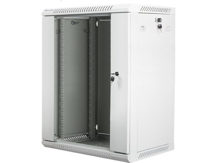 Nástěnný rack 19'' 15U 600X450mm šedý flat pack