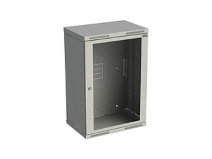 Rozvaděč nástěnný SENSA 18U 400mm, dveře sklo, RAL 7035, SENSA-18U-64-11-G