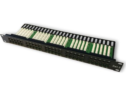 DATACOM Patch panel ISDN 50p.1U Integrovaný  BLACK, 19"