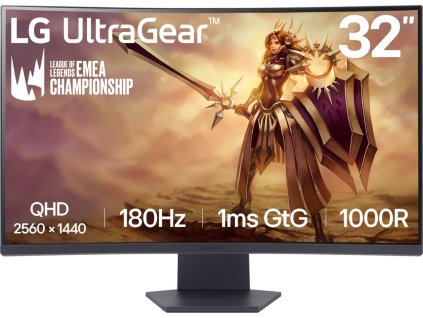 LG monitor 32GS60QC-B  VA 31,5"/ 2560x1440 / 180Hz/ 300cdm / 1ms/ 3000:1/DP/HDMI/ černý