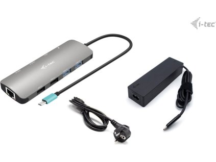 i-tec dokovací stanice USB-C Metal Nano 2x HDMI, Power Delivery 100W + univerzální nabíječka 100W (bundle)